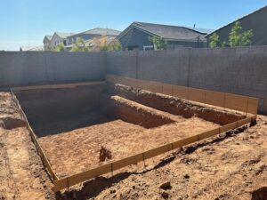 pool builder with pool in progress in Gilbert AZ.