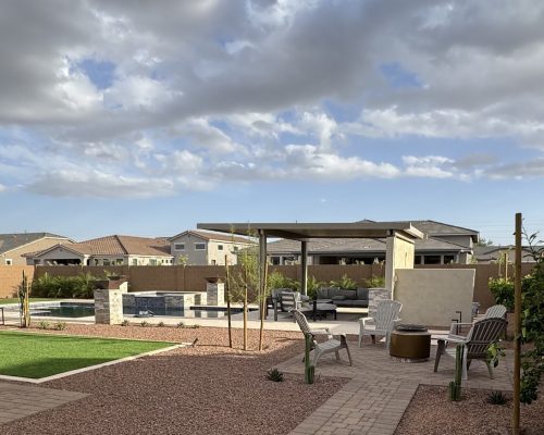 Client-pic-pool-landscape-pergola-queen-creek backyard pool in queen creek.